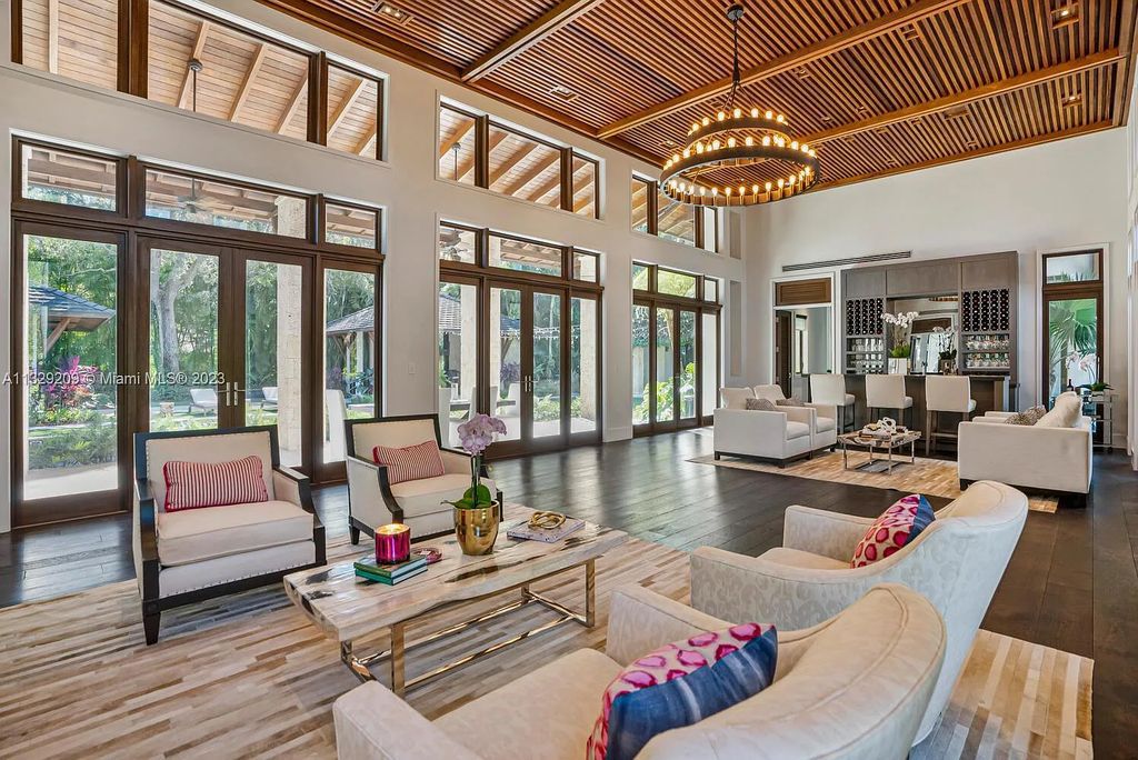 8601 Ponce De Leon Road, Miami, Florida, is ideal for family gatherings while providing ample indoor/outdoor spaces for a recreational and relaxing living experience.