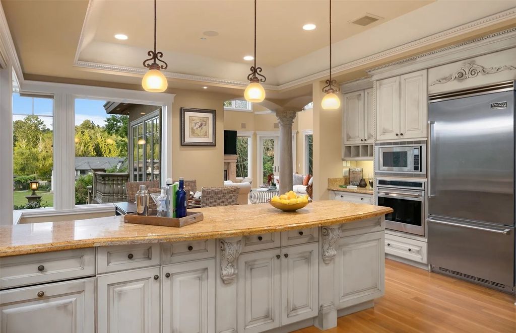 The Estate in Hunts Point was designed with rooms to be enjoyed by incorporating classic finishes and custom detailing throughout, now available for sale. This home located at 3210 Hunts Point Road, Hunts Point, Washington