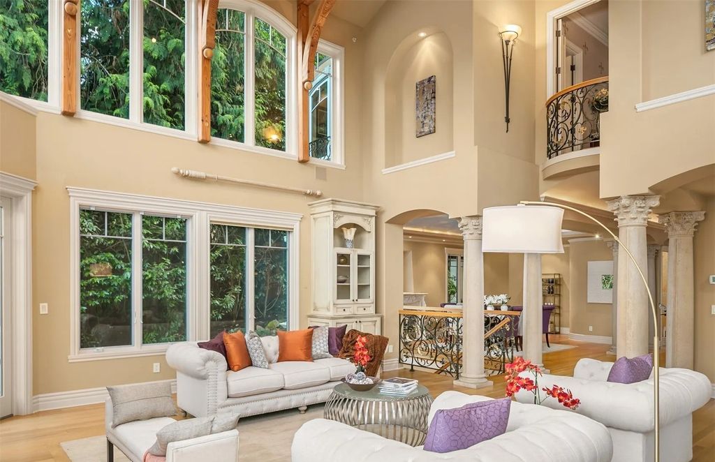 The Estate in Hunts Point was designed with rooms to be enjoyed by incorporating classic finishes and custom detailing throughout, now available for sale. This home located at 3210 Hunts Point Road, Hunts Point, Washington