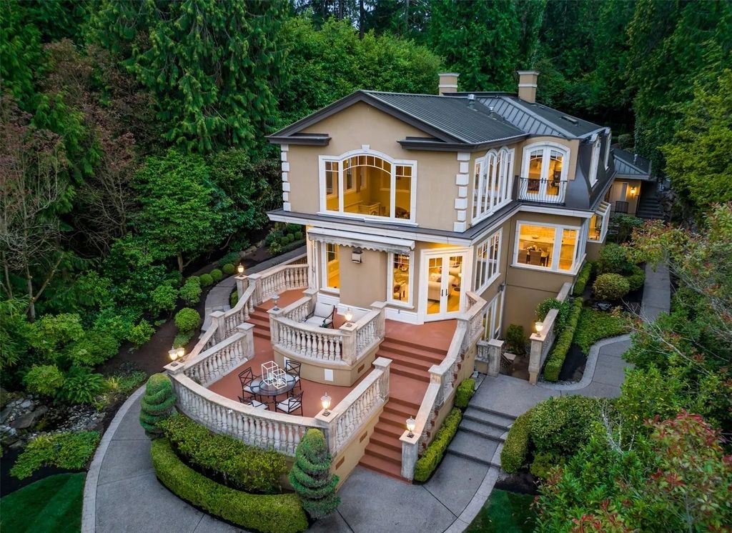 The Estate in Hunts Point was designed with rooms to be enjoyed by incorporating classic finishes and custom detailing throughout, now available for sale. This home located at 3210 Hunts Point Road, Hunts Point, Washington