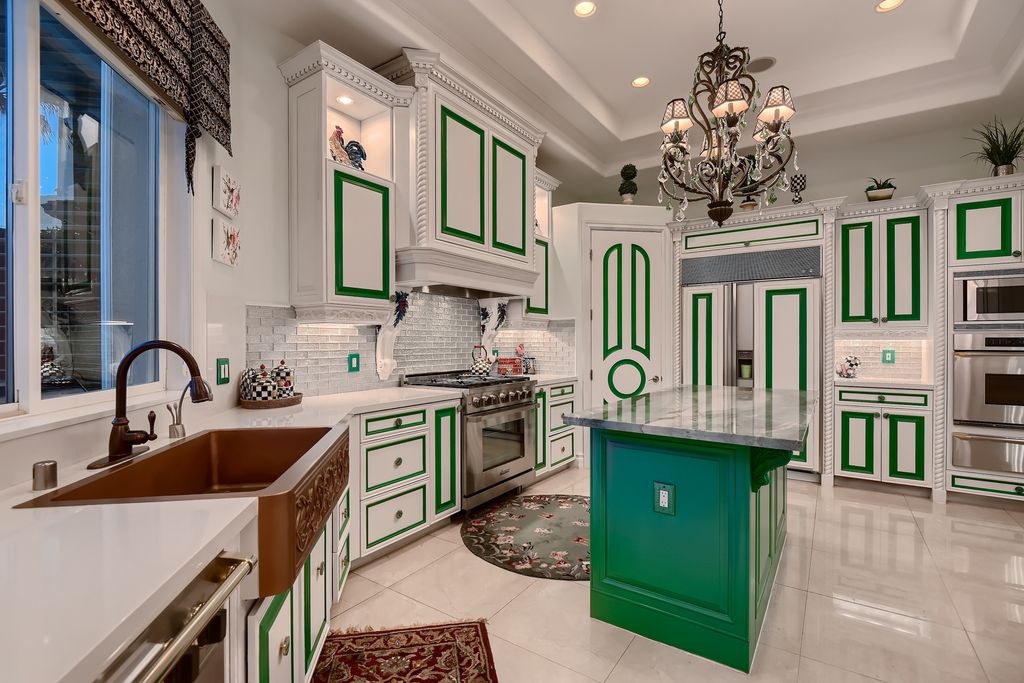 1278 Imperia Drive, Henderson, Nevada is a custom home in the exclusive guard gated community of Rapallo in Seven Hills, wrapped in lush green sculptured landscape in front and back.