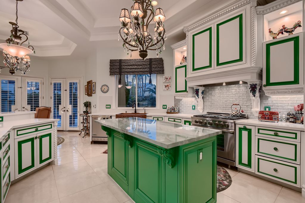 1278 Imperia Drive, Henderson, Nevada is a custom home in the exclusive guard gated community of Rapallo in Seven Hills, wrapped in lush green sculptured landscape in front and back.