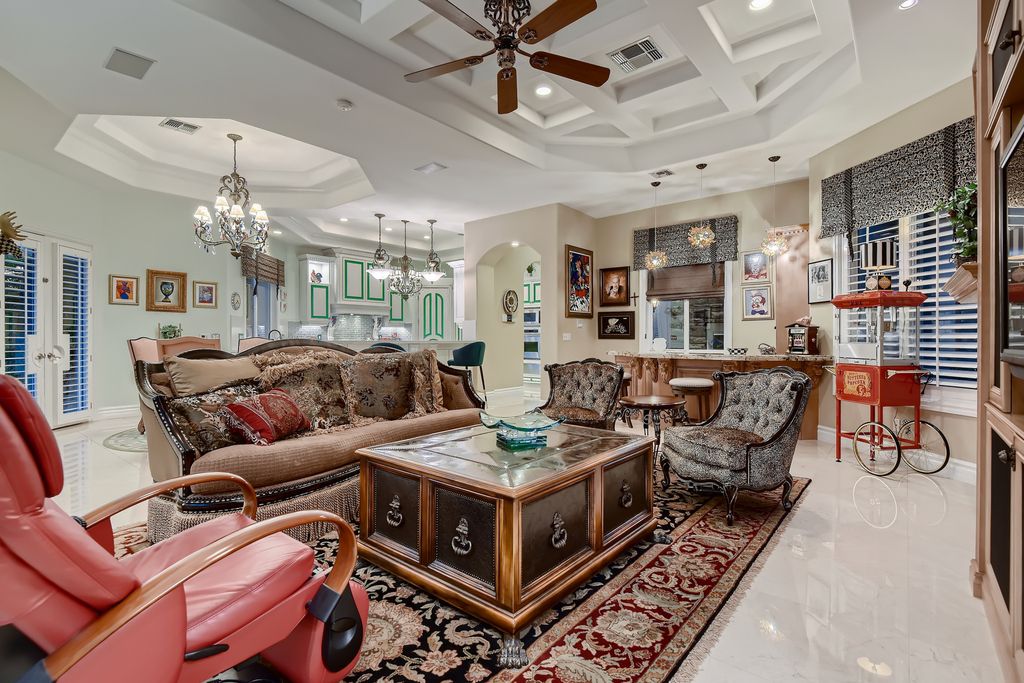 1278 Imperia Drive, Henderson, Nevada is a custom home in the exclusive guard gated community of Rapallo in Seven Hills, wrapped in lush green sculptured landscape in front and back.
