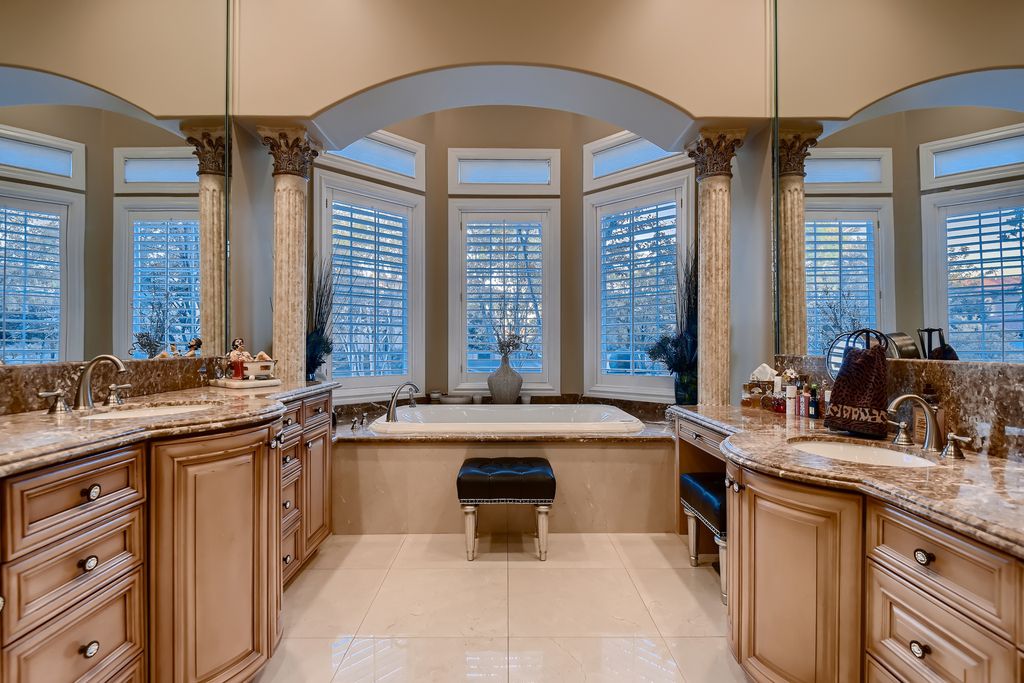 1278 Imperia Drive, Henderson, Nevada is a custom home in the exclusive guard gated community of Rapallo in Seven Hills, wrapped in lush green sculptured landscape in front and back.