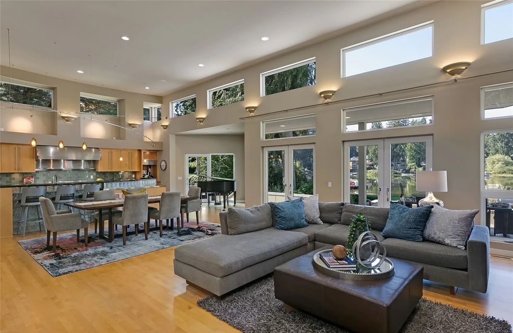 The House in Sammamish is a luxurious home with grand open concept living spaces, now available for sale. This home located at 2821 226th Avenue SE, Sammamish, Washington