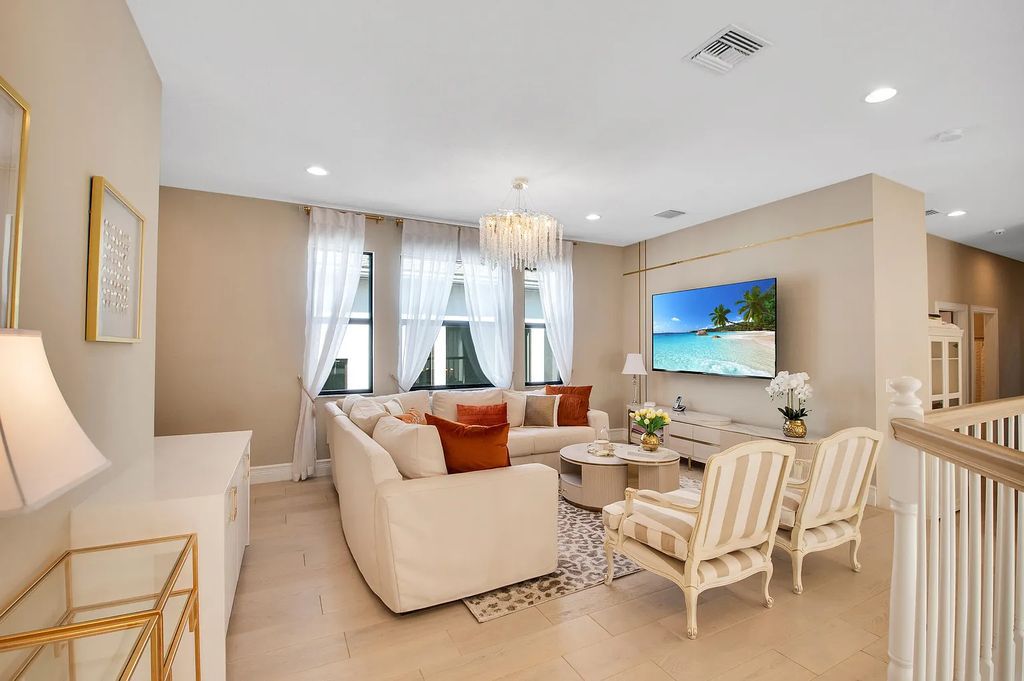 9016 Chauvet Way, Boca Raton, Florida, is built in the highly desired community of Boca Bridges and has more than 5000 square feet. This home is beautifully appointed with custom window treatments, stunning chandeliers, high-end furnishings and glamorous decor throughout.