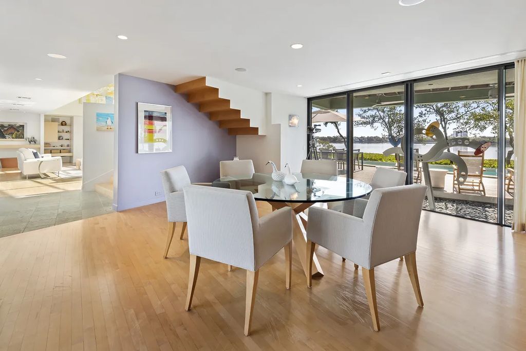 150 Morningside Drive, Sarasota, Florida is a stunning postmodern-style home was designed and built by the renowned architect Don Chapell showcasing the eclectic palette and materials of postmodernism, with an interplay of light and shadow that transforms each space.