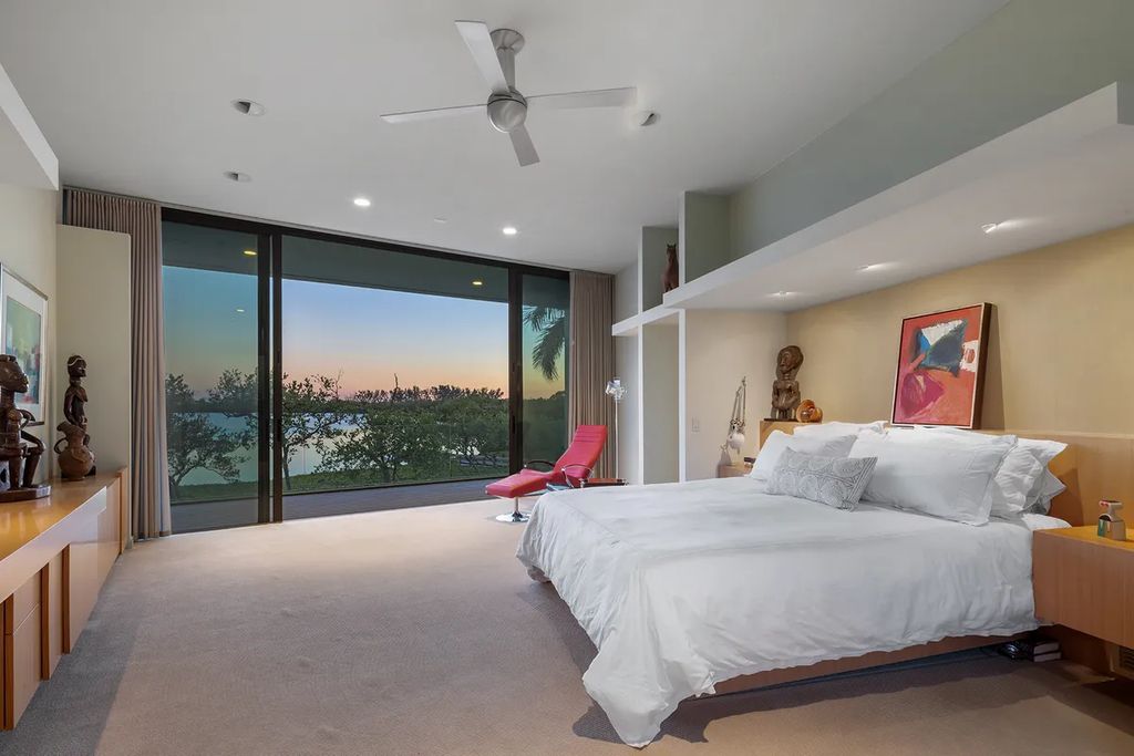 150 Morningside Drive, Sarasota, Florida is a stunning postmodern-style home was designed and built by the renowned architect Don Chapell showcasing the eclectic palette and materials of postmodernism, with an interplay of light and shadow that transforms each space.