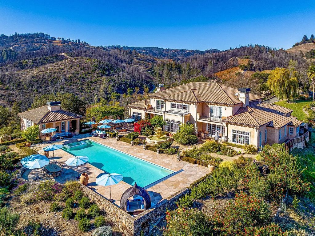 2900 Spring Mountain Road, Saint Helena, California is a vineyard estate sits atop the illustrious Spring Mountain, overlooking Napa Valley, featuring a total of six, double planted acres of meticulously tended wines. 