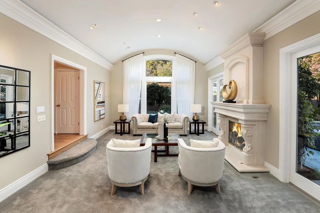 16050 Viewfield Road, Monte Sereno, California is an incredible property on 1.4 usable acres just a few short blocks to vibrant downtown Los Gatos boasting grand semi-circular staircase and vaulted ceilings, park-like back yard, 800 bottle wine cellar, and more.