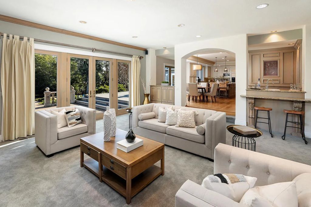 16050 Viewfield Road, Monte Sereno, California is an incredible property on 1.4 usable acres just a few short blocks to vibrant downtown Los Gatos boasting grand semi-circular staircase and vaulted ceilings, park-like back yard, 800 bottle wine cellar, and more.