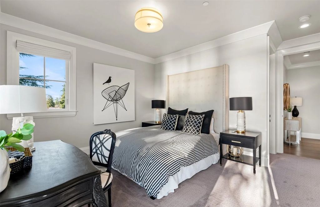 The Home in Bellevue was custom built in 2021 with high-end finishes and modern amenities, now available for sale. This home located at 9563 NE 1st Street, Bellevue, Washington