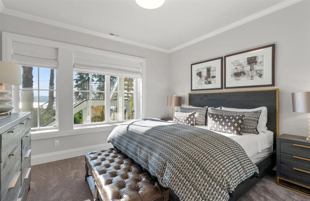 The Home in Bellevue was custom built in 2021 with high-end finishes and modern amenities, now available for sale. This home located at 9563 NE 1st Street, Bellevue, Washington