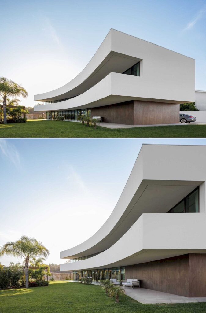 Curved House Peaceful Pure white block by FRARI architecture network 11