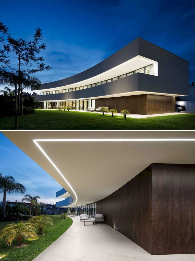 Curved House Peaceful Pure white block by FRARI architecture network 4