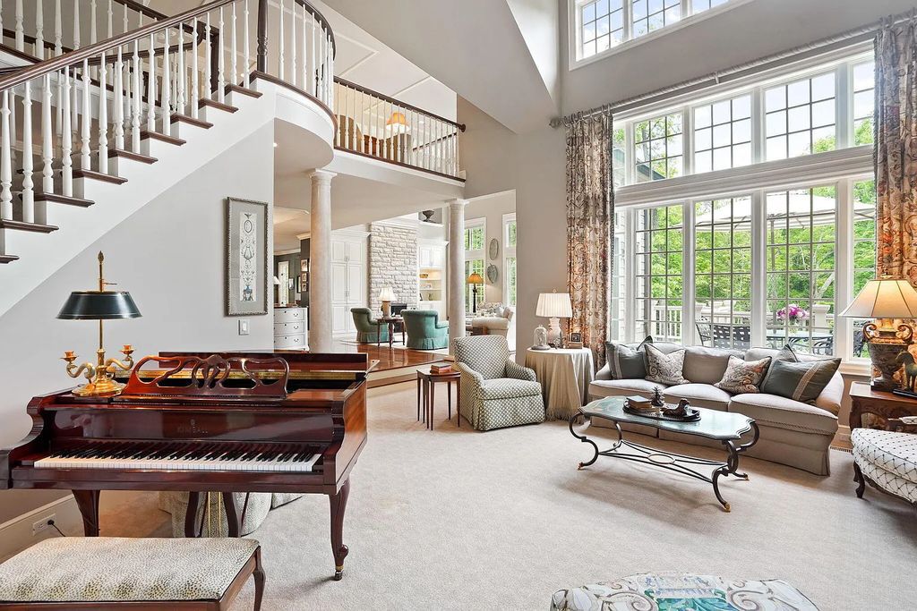 The Estate in Powell is a luxurious home providing grand living spaces with breathtaking woodland views and huge entertainment areas now available for sale. This home located at 1903 Strathshire Hall Ln, Powell, Ohio; offering 06 bedrooms and 08 bathrooms with 10,106 square feet of living spaces.