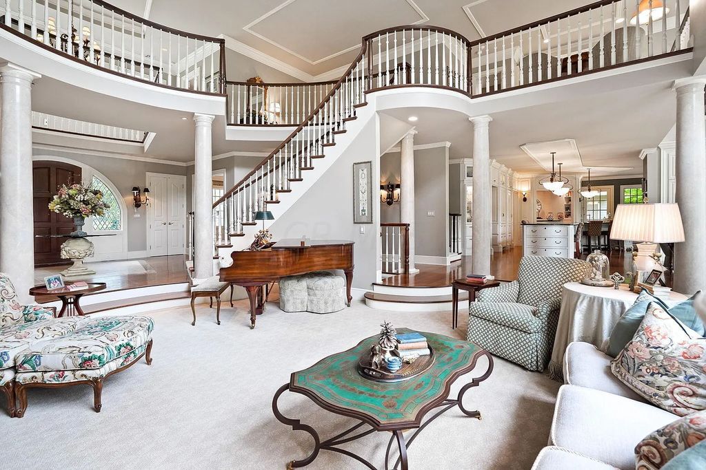 The Estate in Powell is a luxurious home providing grand living spaces with breathtaking woodland views and huge entertainment areas now available for sale. This home located at 1903 Strathshire Hall Ln, Powell, Ohio; offering 06 bedrooms and 08 bathrooms with 10,106 square feet of living spaces.