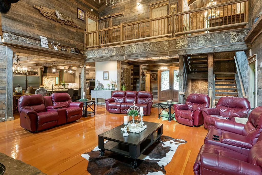 The Estate in Canton incorporates elements from the land with sustainable materials, now available for sale. This home located at 16 Gihon Waters Trl, Canton, North Carolina
