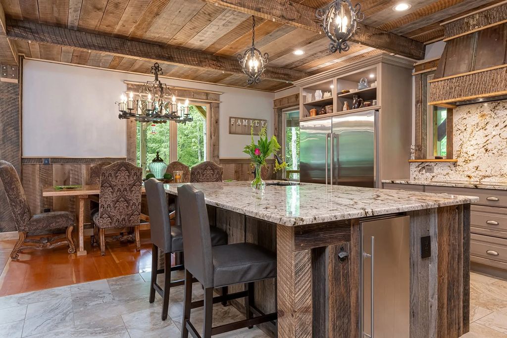 The Estate in Canton incorporates elements from the land with sustainable materials, now available for sale. This home located at 16 Gihon Waters Trl, Canton, North Carolina