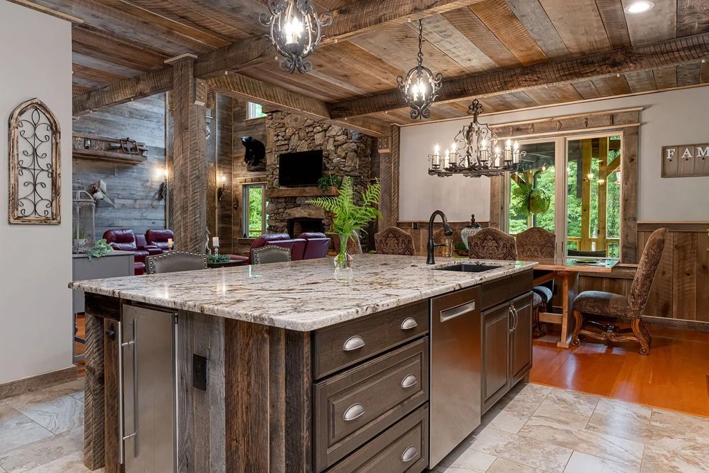 The Estate in Canton incorporates elements from the land with sustainable materials, now available for sale. This home located at 16 Gihon Waters Trl, Canton, North Carolina