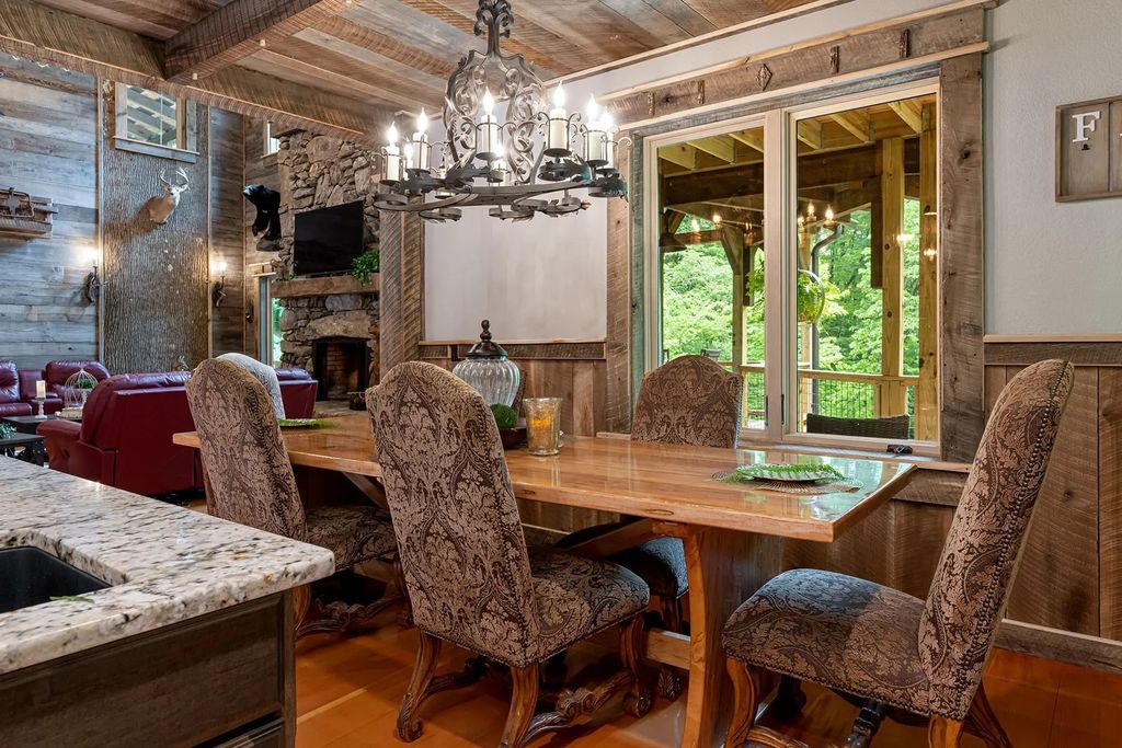 The Estate in Canton incorporates elements from the land with sustainable materials, now available for sale. This home located at 16 Gihon Waters Trl, Canton, North Carolina