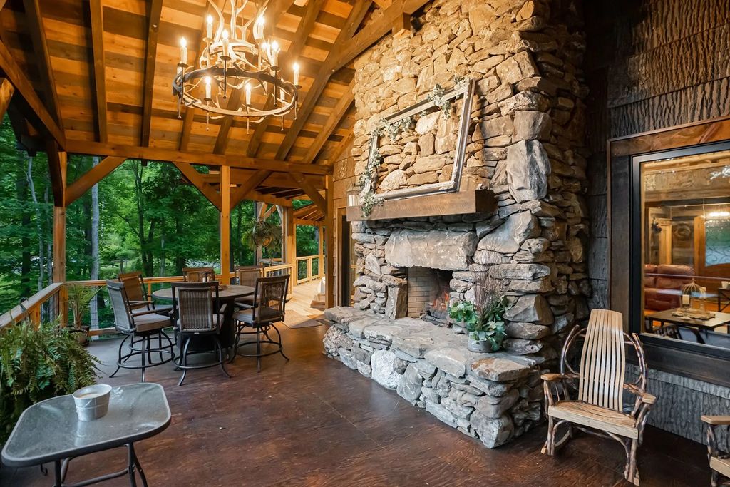The Estate in Canton incorporates elements from the land with sustainable materials, now available for sale. This home located at 16 Gihon Waters Trl, Canton, North Carolina