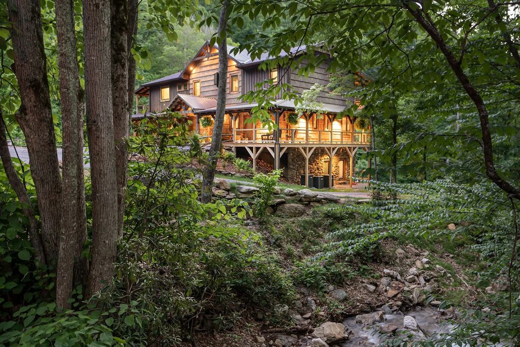 The Estate in Canton incorporates elements from the land with sustainable materials, now available for sale. This home located at 16 Gihon Waters Trl, Canton, North Carolina