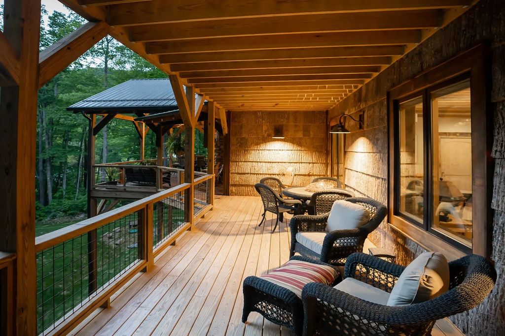 The Estate in Canton incorporates elements from the land with sustainable materials, now available for sale. This home located at 16 Gihon Waters Trl, Canton, North Carolina