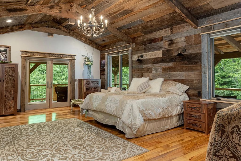 The Estate in Canton incorporates elements from the land with sustainable materials, now available for sale. This home located at 16 Gihon Waters Trl, Canton, North Carolina