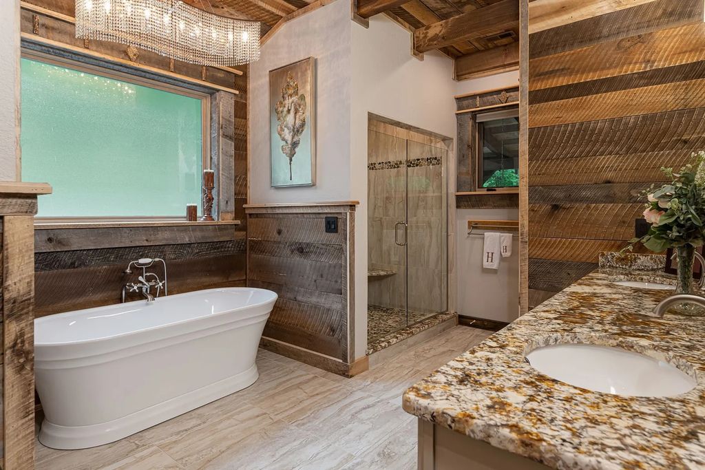The Estate in Canton incorporates elements from the land with sustainable materials, now available for sale. This home located at 16 Gihon Waters Trl, Canton, North Carolina