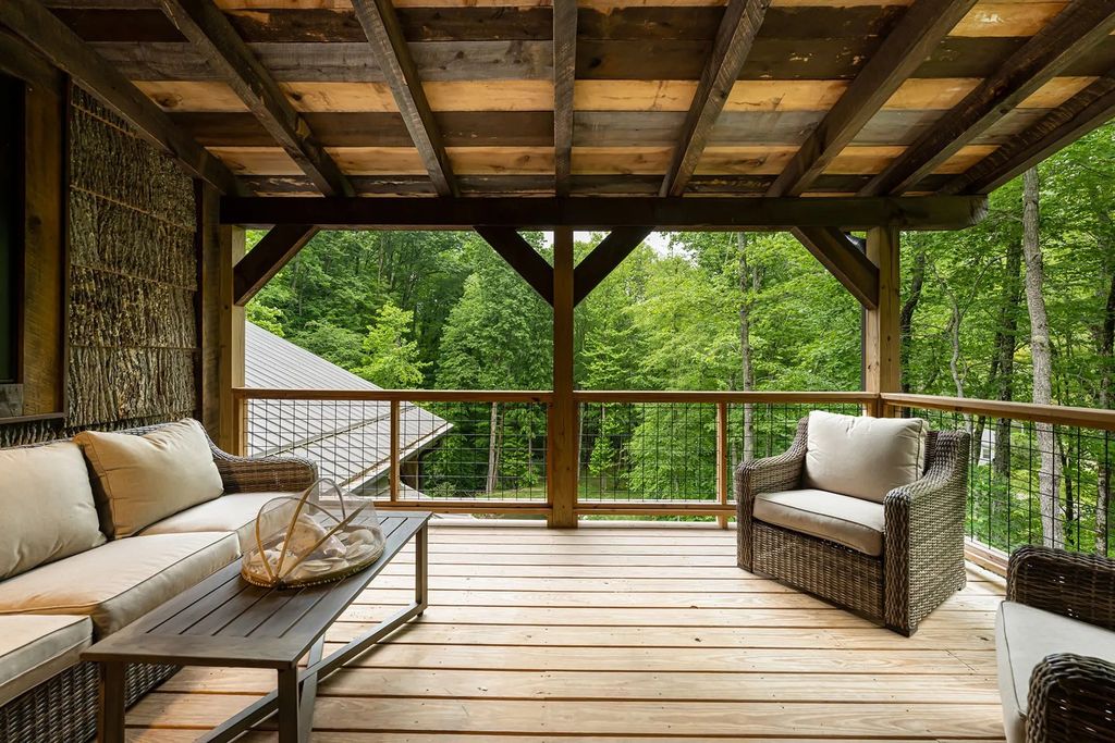 The Estate in Canton incorporates elements from the land with sustainable materials, now available for sale. This home located at 16 Gihon Waters Trl, Canton, North Carolina