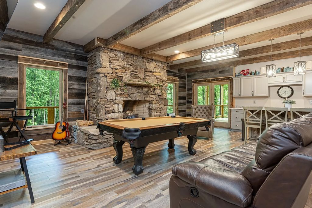 The Estate in Canton incorporates elements from the land with sustainable materials, now available for sale. This home located at 16 Gihon Waters Trl, Canton, North Carolina