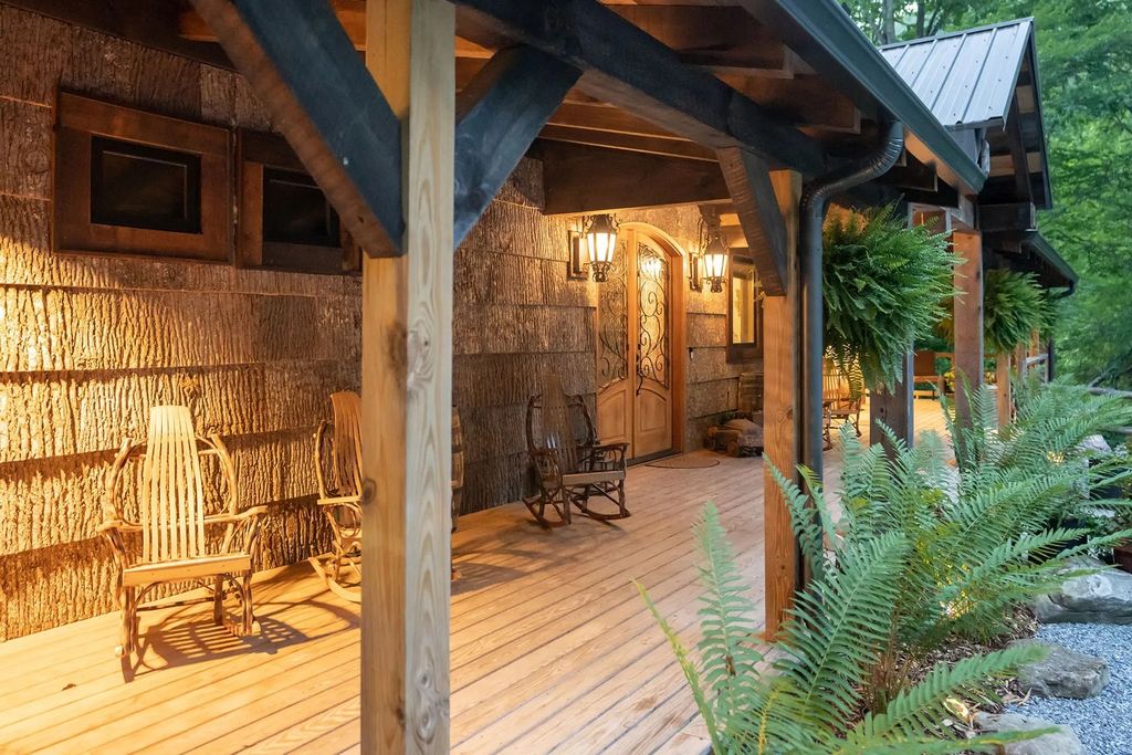 The Estate in Canton incorporates elements from the land with sustainable materials, now available for sale. This home located at 16 Gihon Waters Trl, Canton, North Carolina
