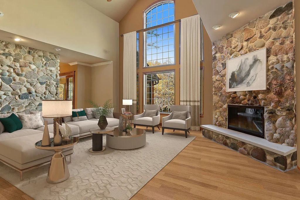 The Residence in Morris is surrounded by majestic, mature trees leading to your own private paradise, now available for sale. This home located at 4965 Cemetery Rd, Morris, Illinois