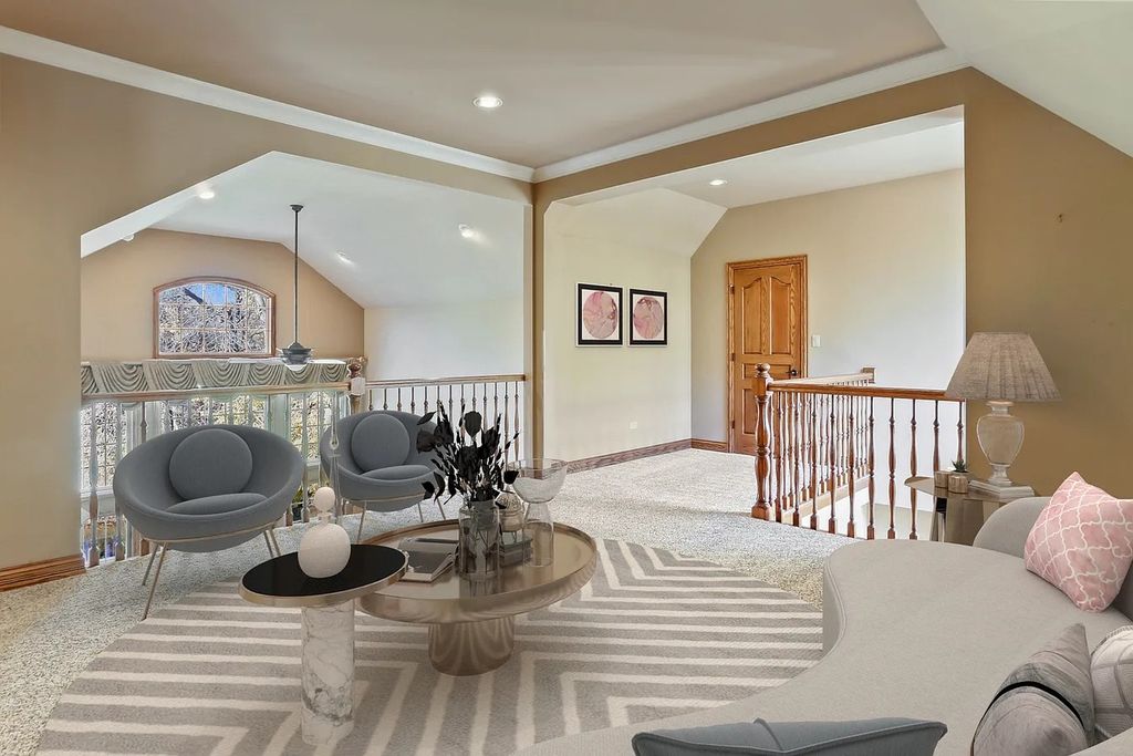 The Residence in Morris is surrounded by majestic, mature trees leading to your own private paradise, now available for sale. This home located at 4965 Cemetery Rd, Morris, Illinois