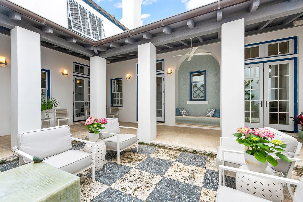 Introducing 86 North Charles Street - a luxurious Alys Beach stunner located in the highly sought-after east end of 30A in Rosemary Beach, Florida. This expansive home in Rosemary Beachboasts five bedrooms, five bathrooms, and a spacious living area spanning 2,782 square feet, making it the perfect abode for large families or those who love to entertain guests.