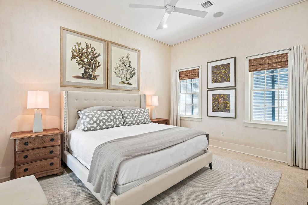 Introducing 86 North Charles Street - a luxurious Alys Beach stunner located in the highly sought-after east end of 30A in Rosemary Beach, Florida. This expansive home in Rosemary Beachboasts five bedrooms, five bathrooms, and a spacious living area spanning 2,782 square feet, making it the perfect abode for large families or those who love to entertain guests.