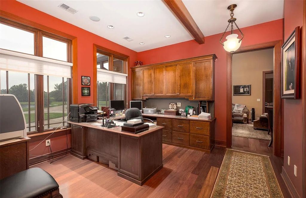 The Estate in Godfrey is a luxurious home with built-in lighting perfect for family fun, now available for sale. This home located at 702 Seiler Rd, Godfrey, Illinois