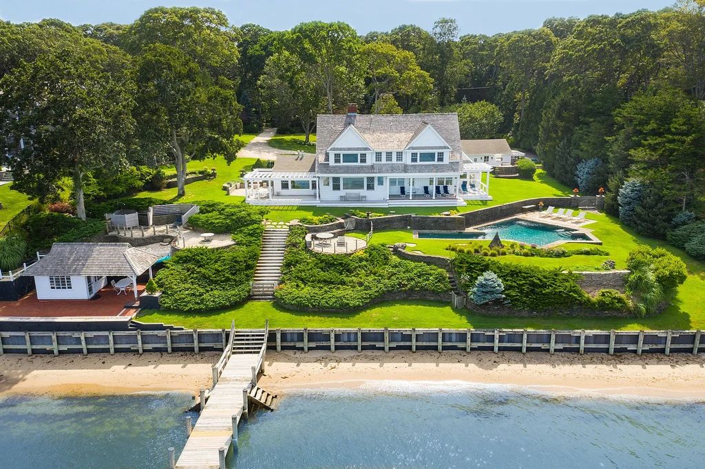 The House in in Sag Harbor is meticulously renovated and expanded since its original build in the 1940s, now available for sale. This home located at 48 Forest Rd, Sag Harbor, New York