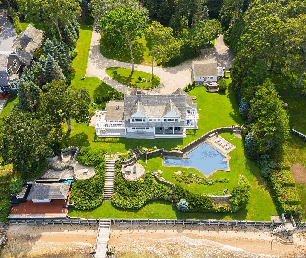 The House in in Sag Harbor is meticulously renovated and expanded since its original build in the 1940s, now available for sale. This home located at 48 Forest Rd, Sag Harbor, New York