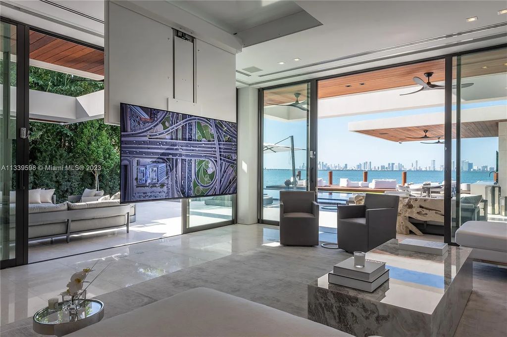 5718 N Bay Road, Miami Beach, Florida, is the perfect residence for luxury living. It features high-luxury furnishings and unmatched indoor/outdoor living spaces.