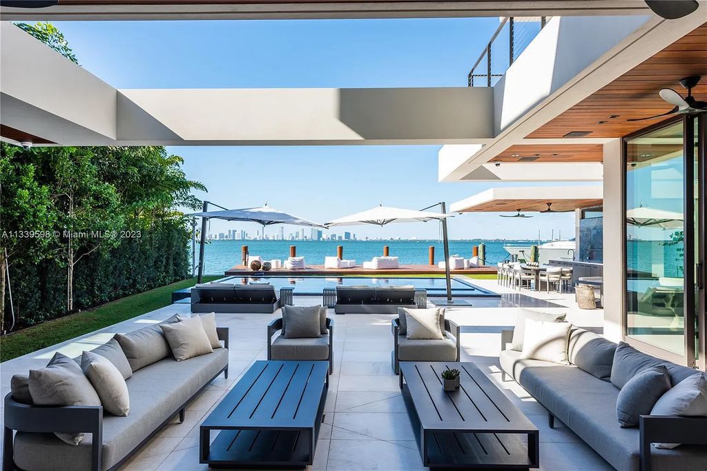 5718 N Bay Road, Miami Beach, Florida, is the perfect residence for luxury living. It features high-luxury furnishings and unmatched indoor/outdoor living spaces.