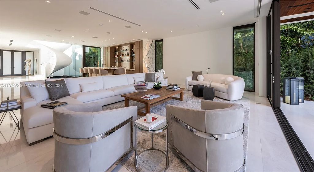 5718 N Bay Road, Miami Beach, Florida, is the perfect residence for luxury living. It features high-luxury furnishings and unmatched indoor/outdoor living spaces.