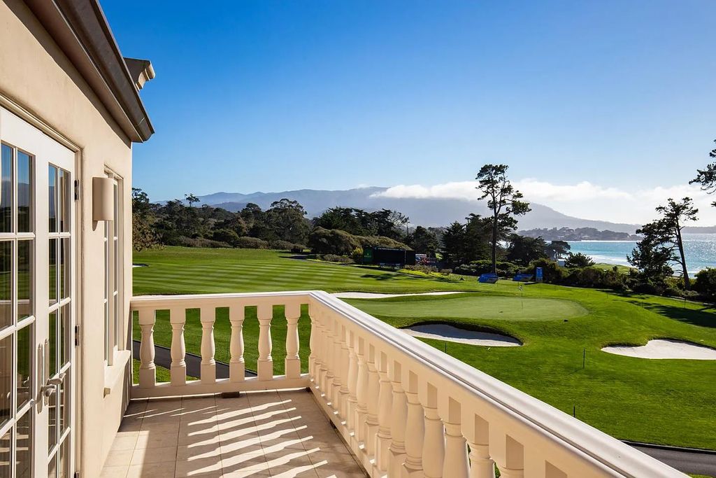 3410 Seventeen Mile Drive positioned on the 12th hole of the renowned Pebble Beach Golf Links, this property sits on a beautifully manicured 2.42-acre parcel, making it one of the largest properties on the course. The estate offers a gated entrance, ensuring privacy and security for its residents.
