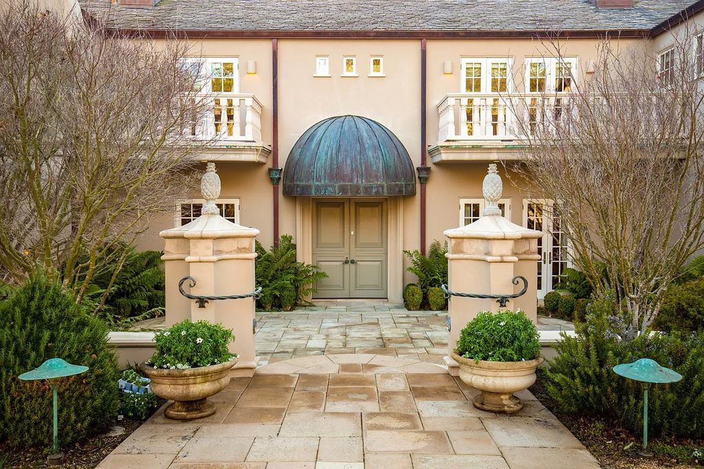 3410 Seventeen Mile Drive positioned on the 12th hole of the renowned Pebble Beach Golf Links, this property sits on a beautifully manicured 2.42-acre parcel, making it one of the largest properties on the course. The estate offers a gated entrance, ensuring privacy and security for its residents.