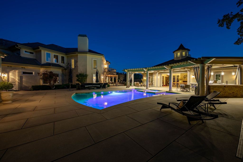 This North-facing French-inspired estate is located in the prestigious Bradbury Estates, an exclusive equestrian and estate community close to L.A., Pasadena, and the Santa Anita Race Track. Built in 2000 by Mur-sol, this custom estate boasts 6 bedrooms with walk-in closets, including a downstairs guest wing with a private bath, and a library.