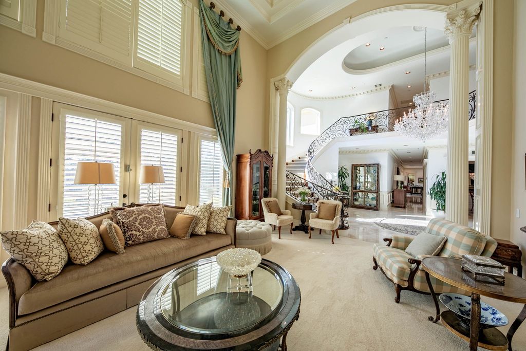 This North-facing French-inspired estate is located in the prestigious Bradbury Estates, an exclusive equestrian and estate community close to L.A., Pasadena, and the Santa Anita Race Track. Built in 2000 by Mur-sol, this custom estate boasts 6 bedrooms with walk-in closets, including a downstairs guest wing with a private bath, and a library.