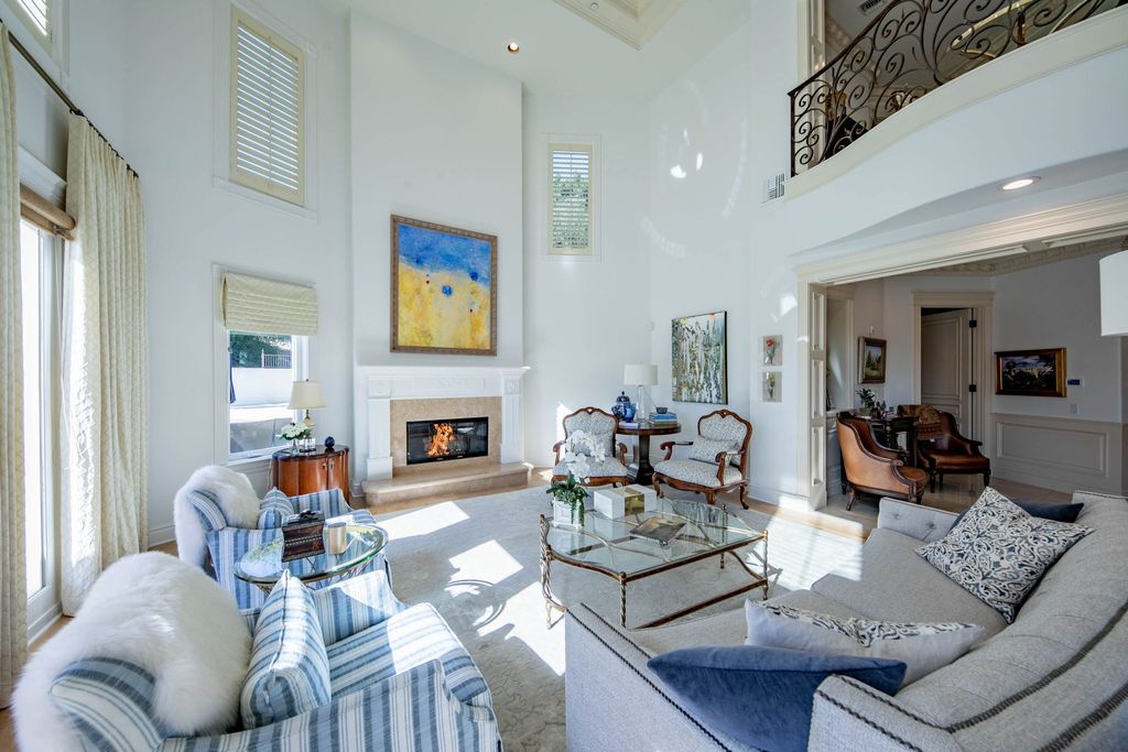 This North-facing French-inspired estate is located in the prestigious Bradbury Estates, an exclusive equestrian and estate community close to L.A., Pasadena, and the Santa Anita Race Track. Built in 2000 by Mur-sol, this custom estate boasts 6 bedrooms with walk-in closets, including a downstairs guest wing with a private bath, and a library.
