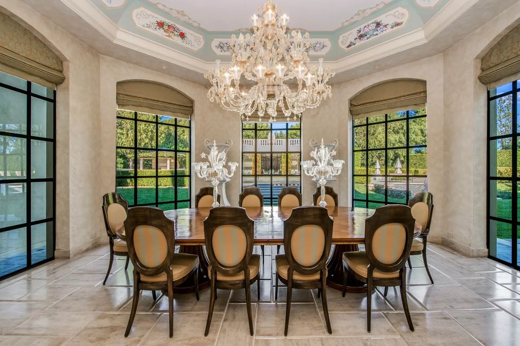55 Beverly Park is a grand-scale residence located in the exclusive guard-gated enclave of Beverly Park. This luxurious estate, expertly designed by acclaimed architect Bob Ray Offenhauser, exudes an air of French Chateau meets Southern California living, and sits on 2.89 acres of romantic French-style garden landscaping.