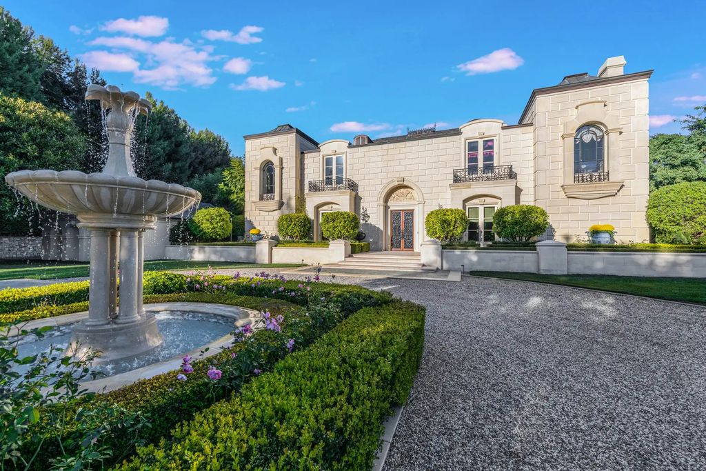55 Beverly Park is a grand-scale residence located in the exclusive guard-gated enclave of Beverly Park. This luxurious estate, expertly designed by acclaimed architect Bob Ray Offenhauser, exudes an air of French Chateau meets Southern California living, and sits on 2.89 acres of romantic French-style garden landscaping.